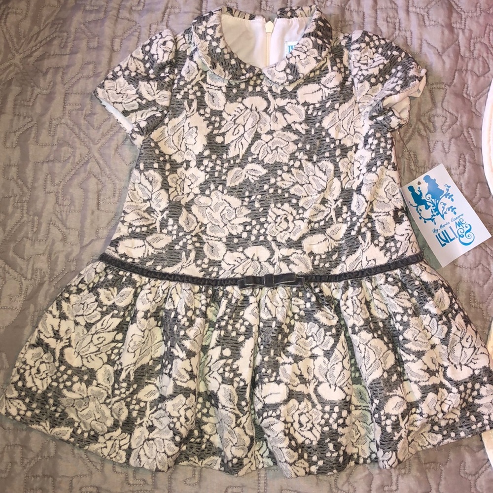 NWT Luli & Me Grey & Ivory Knit Dress